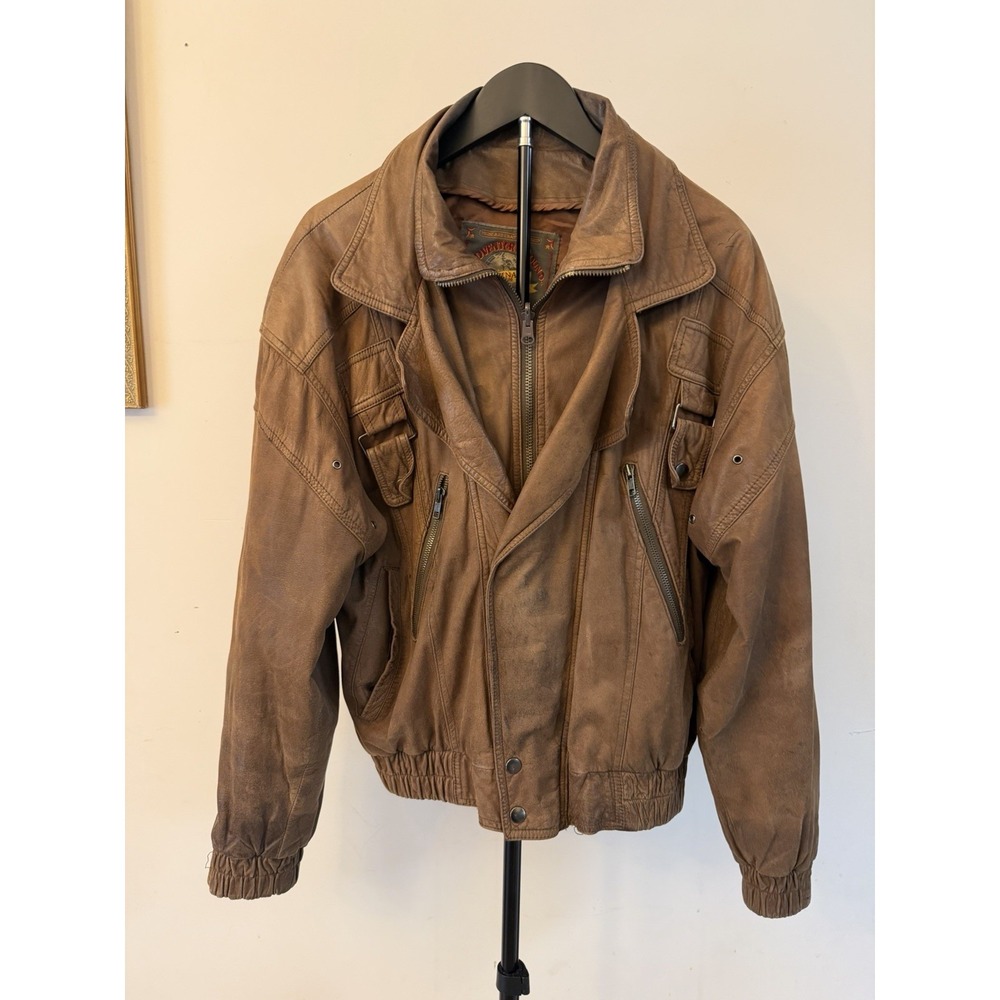 Vintage Wilsons Adventure Bound leather bomber jacket Men L Brown Insulated Zip